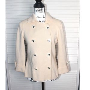 Tory Burch Double Breasted 100% Wool Cardigan